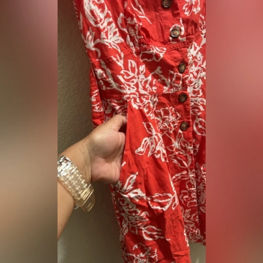 Sz 4 Free People A Thing Called Love Flo Blend Mini Dress Red Orange - Picture 14 of 14